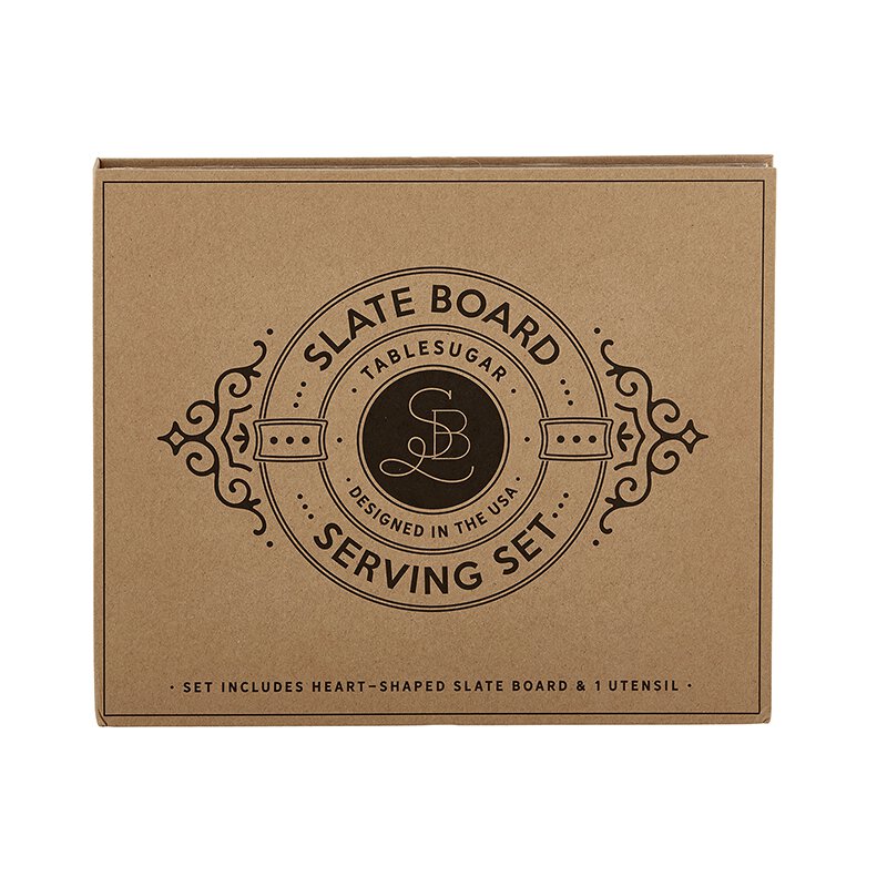 Cardboard Book Set - Heart Slate Board Serving Set