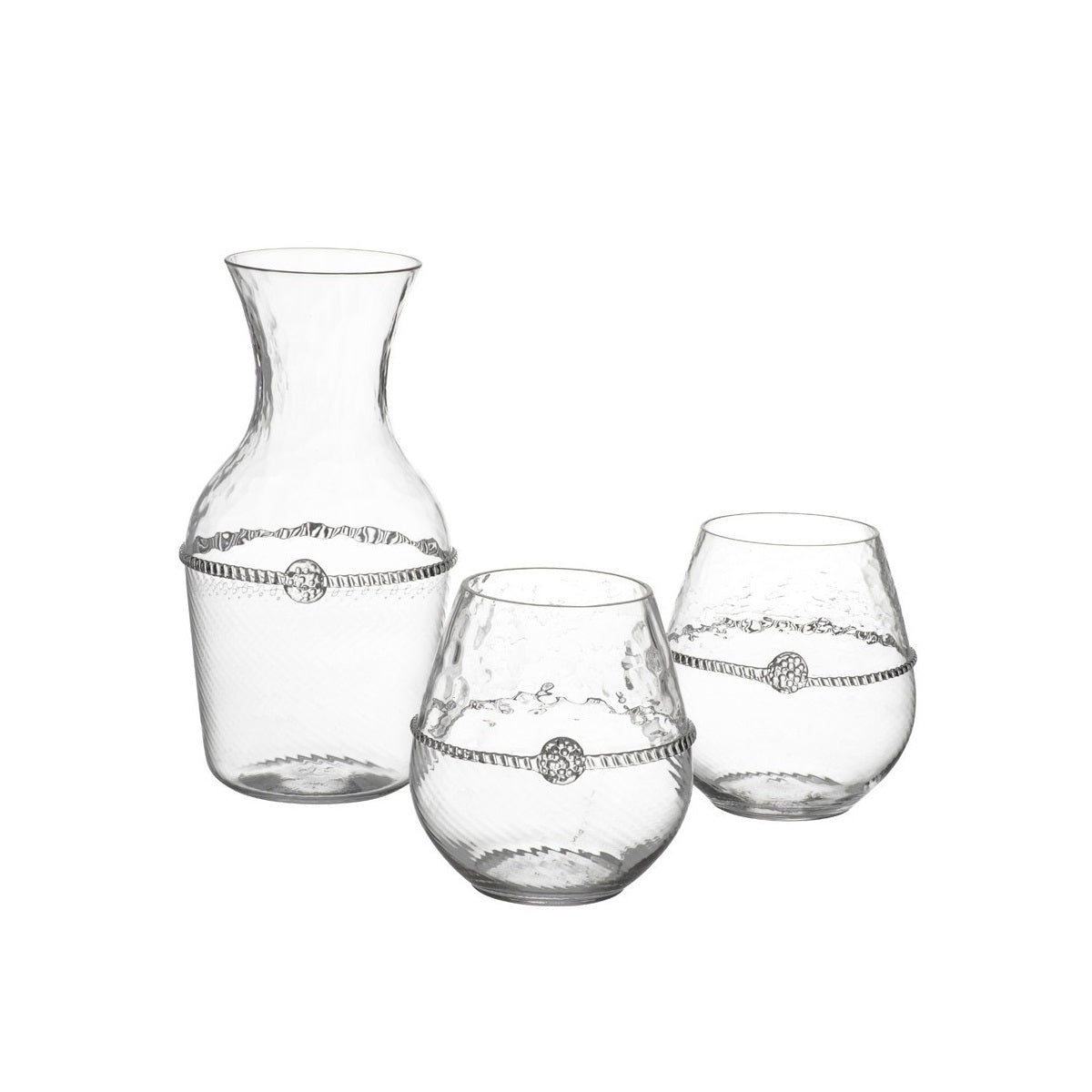 Juliska Graham Carafe & 2 Stemless Red Wine Gift Set