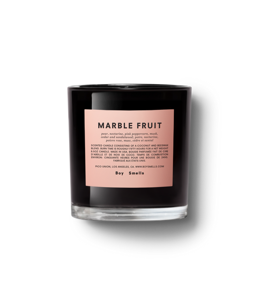 Boy Smells Candle, Marble Fruit