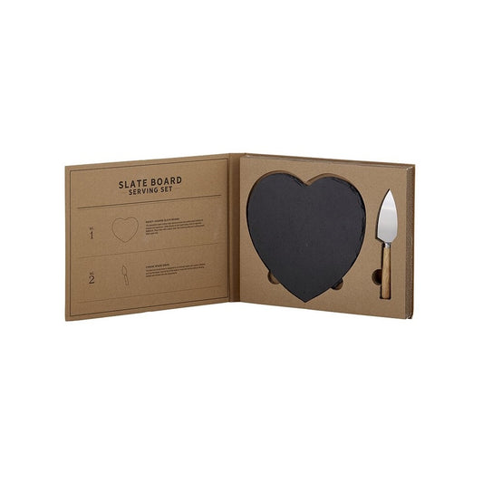 Cardboard Book Set - Heart Slate Board Serving Set
