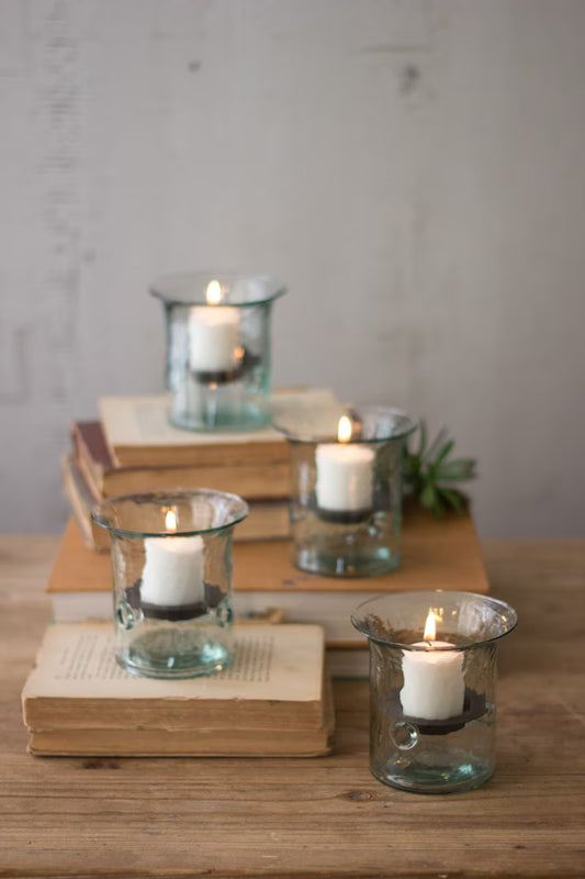 Kalalou Recycled Glass Mini Votive Cylinder