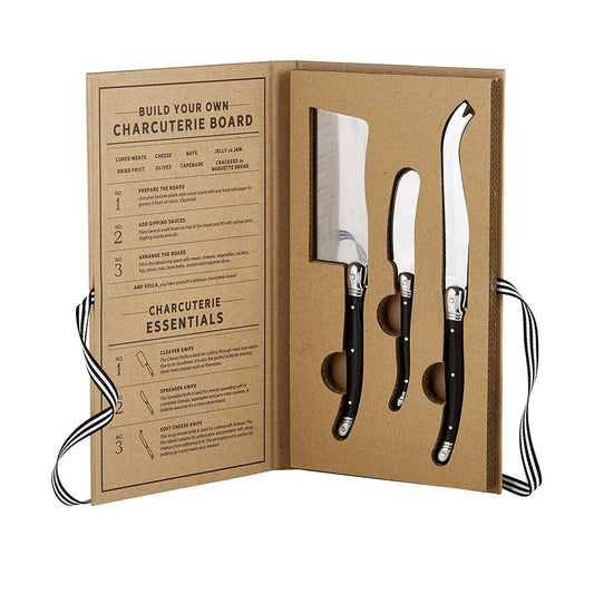 Cardboard Book Set - Charcuterie Essentials w/ Black Handles