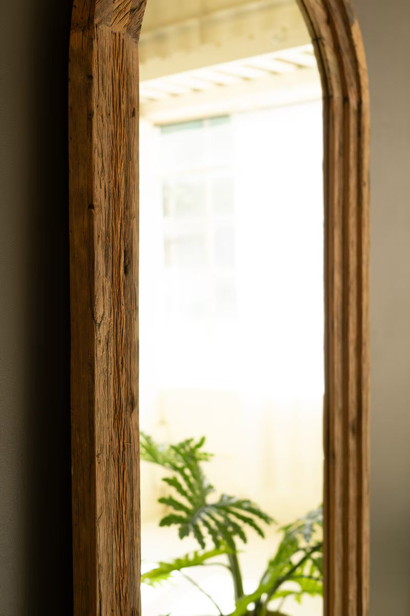 Kalalou Arched Top Recycled Framed Floor Mirror